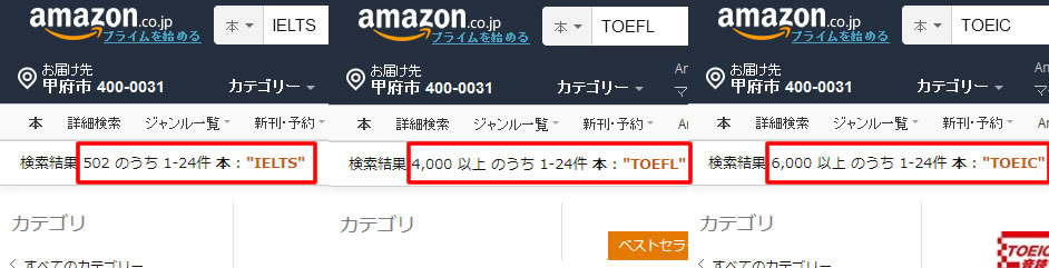 アマゾン英語資格本比較